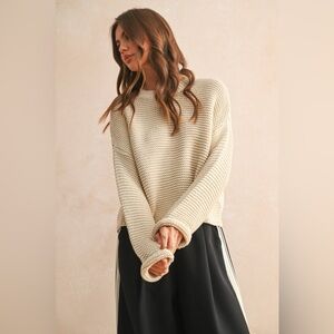 Miou Muse Cozy Scoop Neck Knit Sweater